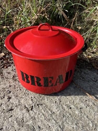 Vintage enamel bread - vintage,