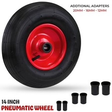 Wheelbarrow Wheel 35cm 14" Pneumatic Tyre Replacement 4.00-6, 150kg Load