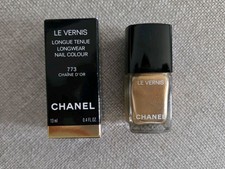 New Chanel Nail Varnish Le Vernis Chaine 773 Gold Shimmer Metallic Christmas