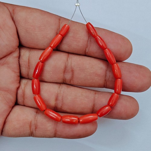 Natural italian red coral drum - italian,