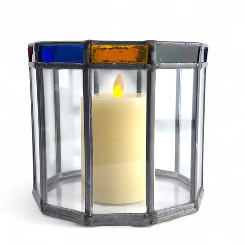 Vtg mcm stained glass candle - vtg,