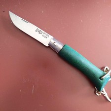 Vintage OPINEL No.4 Keychain Knife Green Handle / Old Logo France / Near Mint