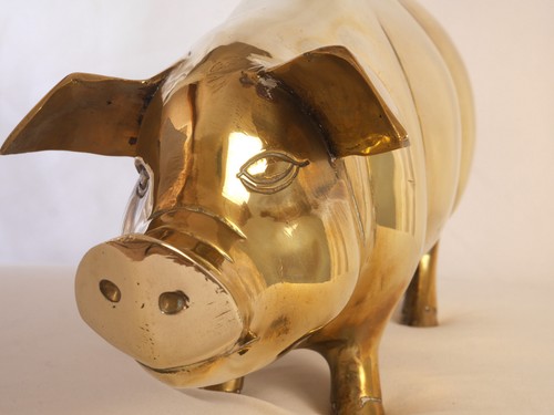 Large vintage brass - large, piggy
