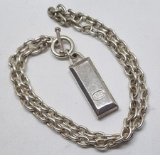 Silver Tone Marks And Spencer Ingot Style Costume Necklace