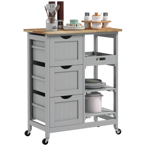 Homcom rolling kitchen island - homcom,