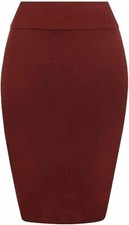 Women's Viscose Midi Pencil Skirt Plus Size Tube Skirt Bodycon Style Office