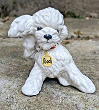 Vtg 1950's 1960's Poodle Dog Puppy Lover Ceramic Porcelain Figurine Ornament