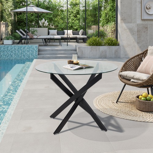 Round glass dining table - dining, 80