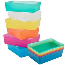 6 Coloured Storage Baskets