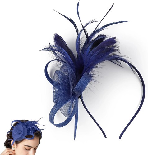 Navy fascinators for wedding - navy,