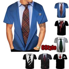 Fake Suit And Tie Round neck