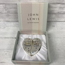John Lewis 1st Tooth and Curl Heart Silver Plated Keepsake Box PC