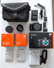 Sony A7 II boxed with 28mm f/2 and 21mm f/2.8 converter, extra batteries and bag