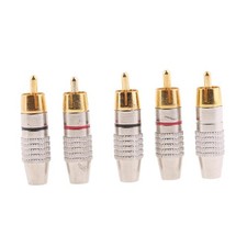 5X RCA Plug Male Solderless
