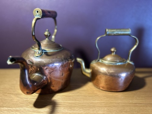 Two antique copper - two, brass