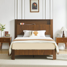 Bed Frame W Storage Headboard