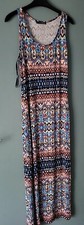 Atmosphere Primark Size 12 Blue Orange Sleeveless Maxi Long Dress  * (723/33)