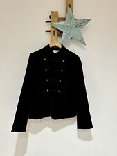 Next Vintage Y2K Military Steampunk 90s Moleskin Short Blazer Jacket Black UK 16