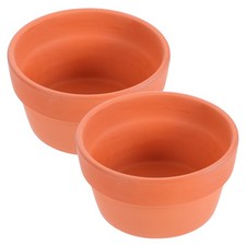 2 Pcs Terracotta Clay Plant Pots with Drainage Hole for Garden Bonsai