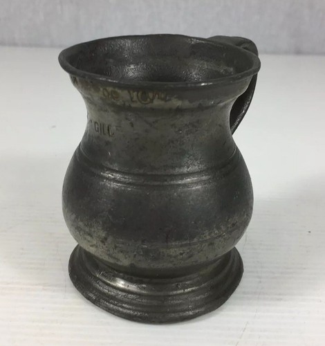 Antique pewter gill measure - antique,
