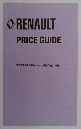 Renault price guide 1979 - uk,