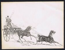 1880 c. Two Horse Two Wheeled Carriage and Fox Envelope Fine Unused