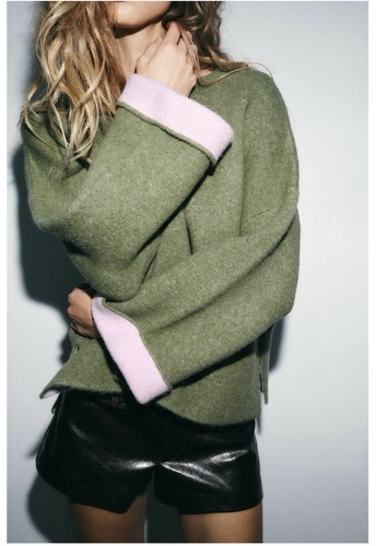 Contrast knit jumper zara size - contrast,