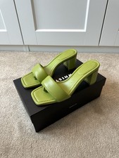 Whistles Green Marie Slip On Mule Size 37 UK 4 Leather Good Condition Worn Once