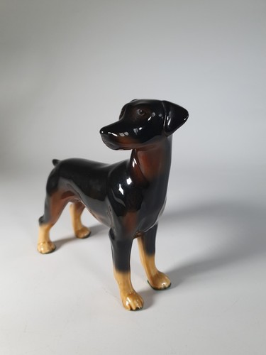 Doberman ceramic dog - ceramic, figurine
