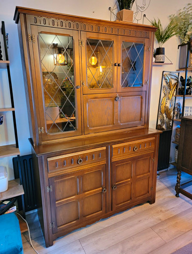 Antique solid wooden glass - &,