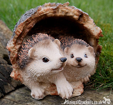 Two Hedgehogs in a Log resin