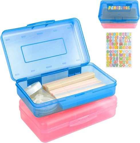 Plastic pencil box large - plastic, with