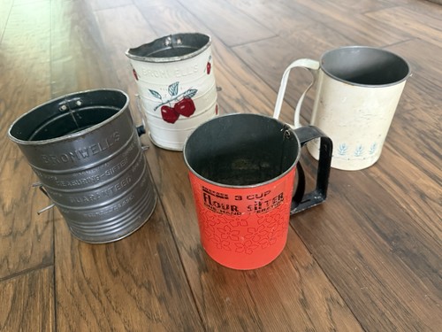 Vintage flour sifter lot - flour,