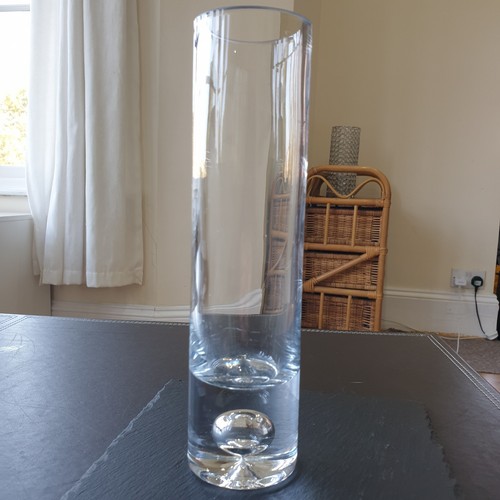 Clear glass flower vase - vase, slim