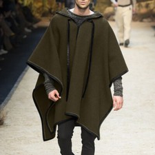Mens Winter Poncho Cape Coat
