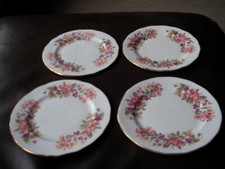 COLCLOUGH ENGLISH BONE CHINA "WAYSIDE" PATT 8581  6.25" DIA TEA/SIDE PLATES x 4