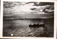 WW2 Navy Tender Boat Under Moonlight Soldier taken Photo 3x2 In