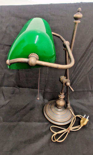 Banker lamp brass table - table,