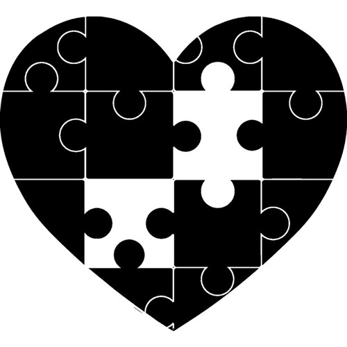 Autism jigsaw piece heart - 'autism, heart'