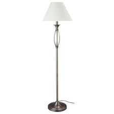 Floor Lamp Antique Brass Cream Shade Tall Modern Standing Light 144cm