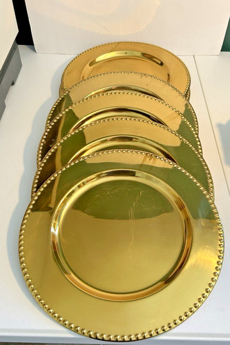Gold metal chargers - metal, 12”