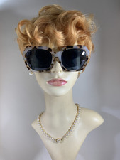 Grey Animal Print Oversized Square Sunglasses Brown Grey Lenses & Large Case