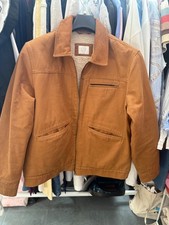 Marks & Spencer Men's Pure Cotton Canvas Corduroy Jacket Borg Lined Brown