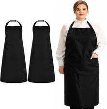 White Black Chef Aprons, Large