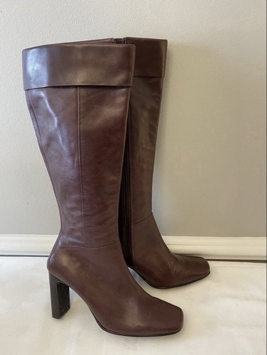 Vintage burgundy leather - , knee
