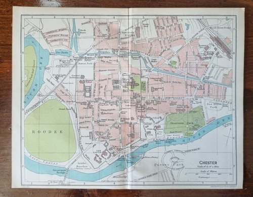 Antique map chester 1900 s - antique, 1900's