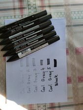 Winsor and Newton Promarkers Gray and Black Set of 6