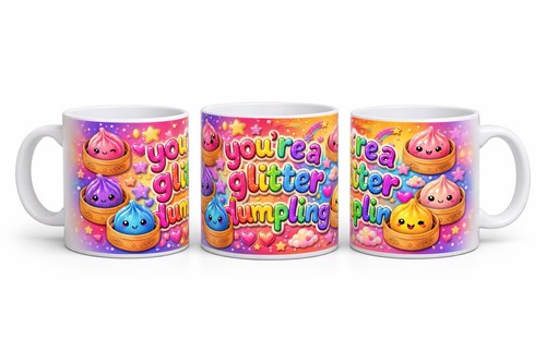 Glitter dumpling mug ceramic - mug,