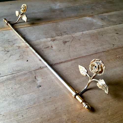 Vintage brass towel - towel, bar
