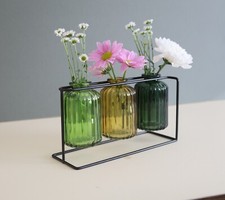 Set of 3 Glass Vases With